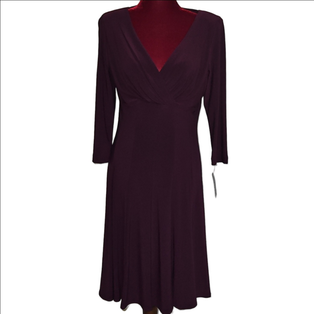 Lauren Ralph Lauren Maroon Long Sleeve Dress Size 10